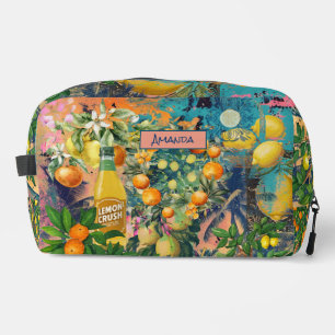 Chic orange sicilian citrus Collage Blumenziegel Waschbeutel