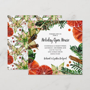 Chic Orange Slices und Cinnamon Christmas Einladun