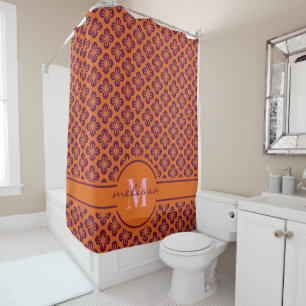 Chic Orange Traube Lila Abstrakte Blume Duschvorhang
