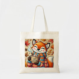 Chic Orange und White Minimalistisch Fox Tragetasche