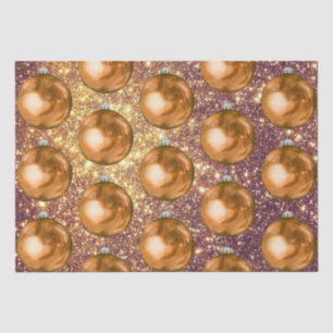 Chic Orange Weihnachtsballs Rose Glitzer Glitzern Seidenpapier