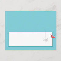 Chic Origami Birds Wedding Writable Platzkarte