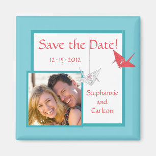 Chic Origami Oiseaux Mariage Aimant Faire-part
