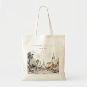 Chic Orlando Florida Skyline Hochzeit der Wasserfa Tragetasche