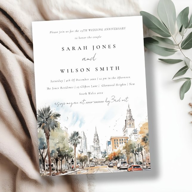 Chic Orlando Florida Skyline Hochzeitsfeier Einladung (Von Creator hochgeladen)