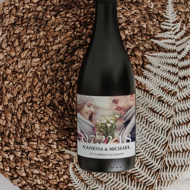 Chic Overlay | Gastgeschenk Hochzeit Foto Weinetik Weinetikett (Von Creator hochgeladen)