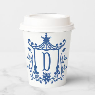 Chic Pagoda Monogram D Paper Cups Pappbecher