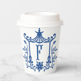 Chic Pagoda Monogram F Paper Cups Pappbecher