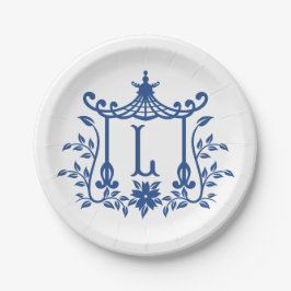 Chic Pagoda Monogram L Paper Plate Pappteller