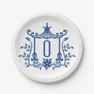 Chic Pagoda Monogram O Paper Plate Pappteller