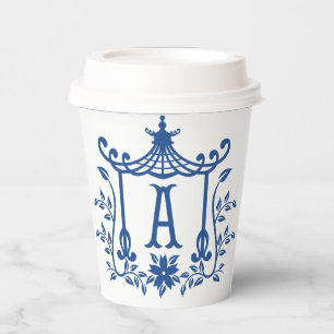Chic Pagoda Monogramm A Pappbecher