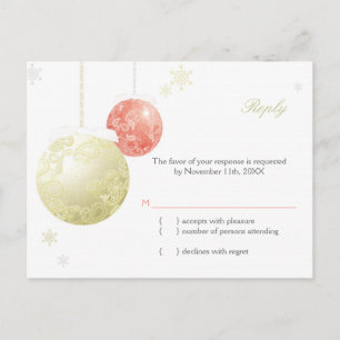 Chic Paisley Christmas RSVP Einladungspostkarte