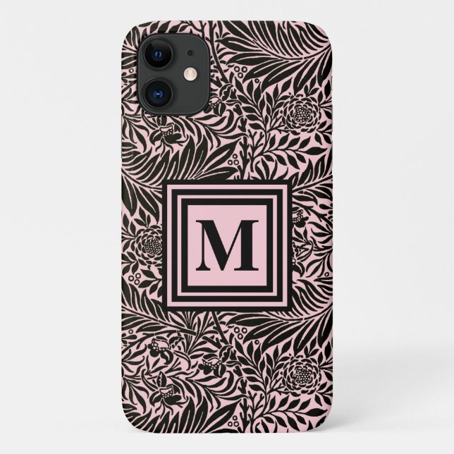 Chic Pale Botanic Foliage Muster Monogramm Case-Mate iPhone Hülle (Rückseite)