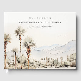 Chic Palm Springs California Landschaft Hochzeit Gästebuch