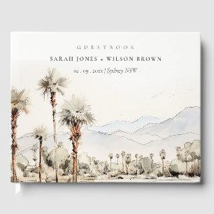 Chic Palm Springs California Landschaft Hochzeit Gästebuch