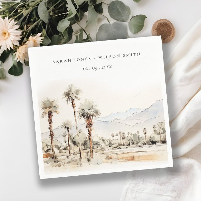 Chic Palm Springs California Landschaft Hochzeit Serviette (Von Creator hochgeladen)