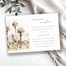 Chic Palm Springs California Wedding Reception Begleitkarte