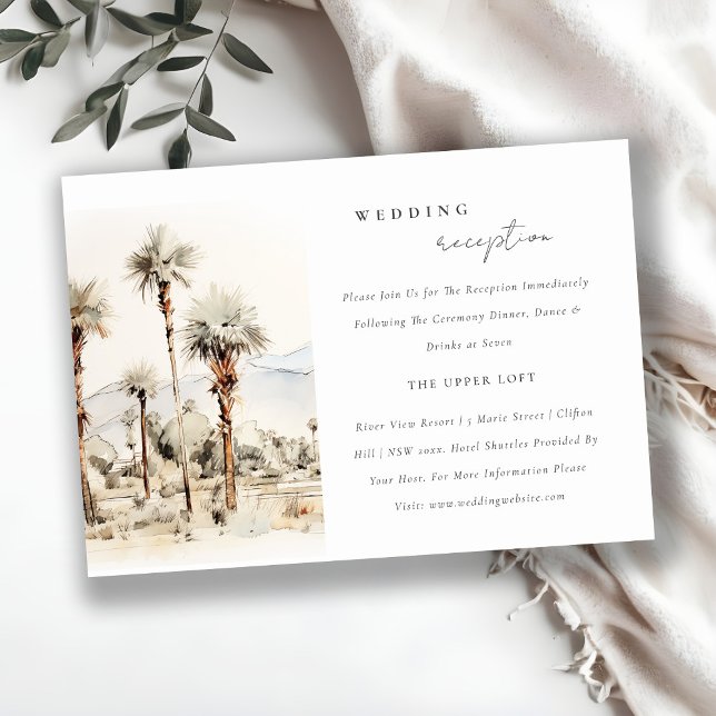 Chic Palm Springs California Wedding Reception Begleitkarte (Von Creator hochgeladen)