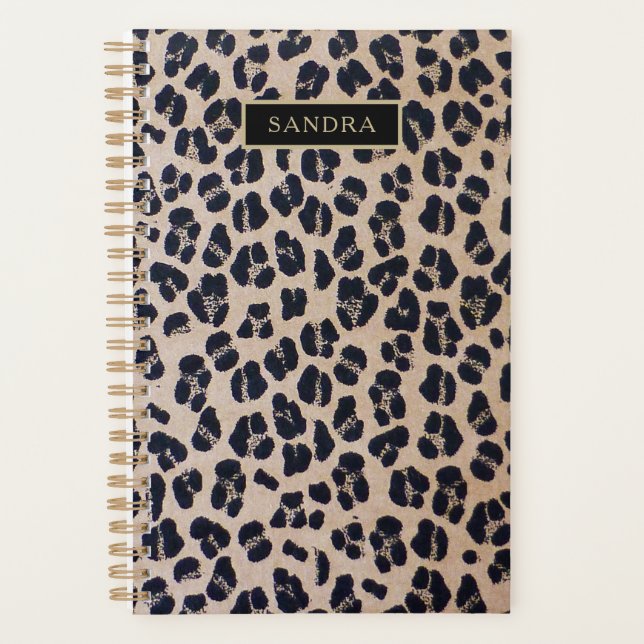 Chic panther pattern and name planer (Vorderseite)