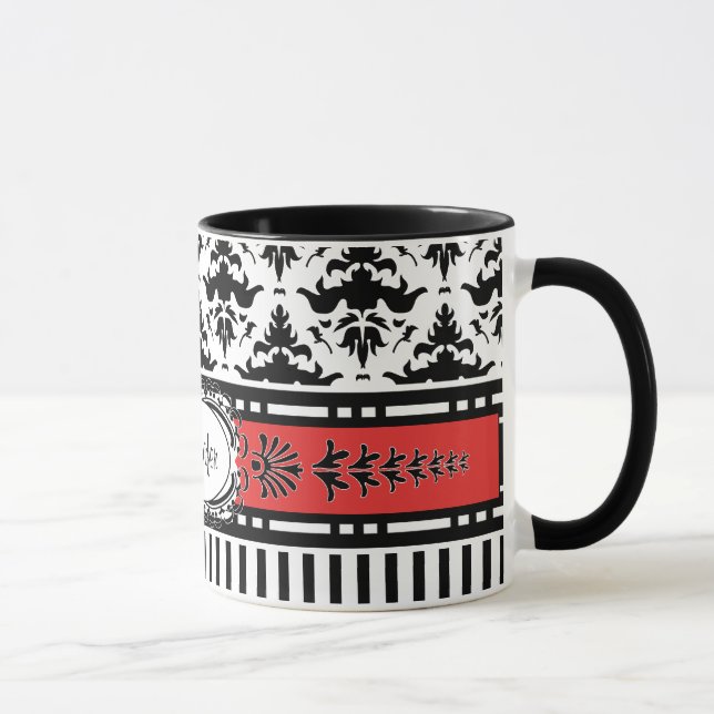 Chic Paris Streifen und Damaskus Fügen Sie Ihren N Tasse (Rechts)