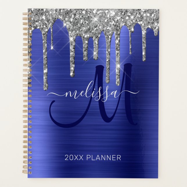 Chic Parties scintillant Argent Cobalt Bleu Métal  (Devant)