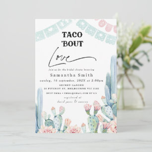 Chic Pastel Cactus Taco Bout Liebe Brautparty Einladung