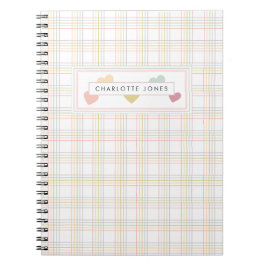 Chic Pastel farbenfrohe Herzschrift Notizblock