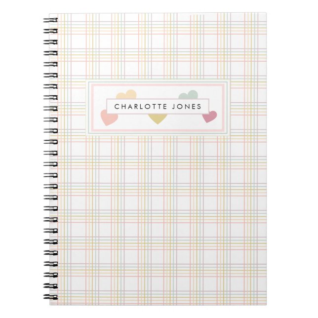 Chic Pastel farbenfrohe Herzschrift Notizblock (Vorderseite)