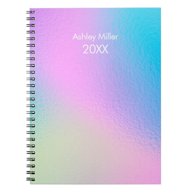 Chic Pastel Holographic Customize Notizblock (Vorderseite)