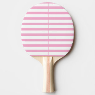 Chic Pastel Light Pink & White Horizontal Streifen Tischtennis Schläger