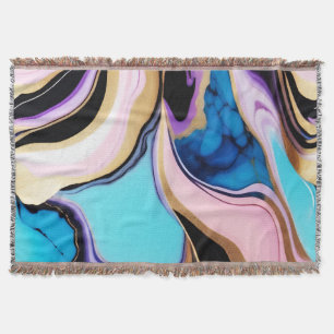 Chic Pastel lila rosa blaue goldene Imitate Marmor Decke