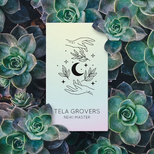 Chic Pastel Ombre Reiki Hands Chakra Healer Visitenkarte (Von Creator hochgeladen)