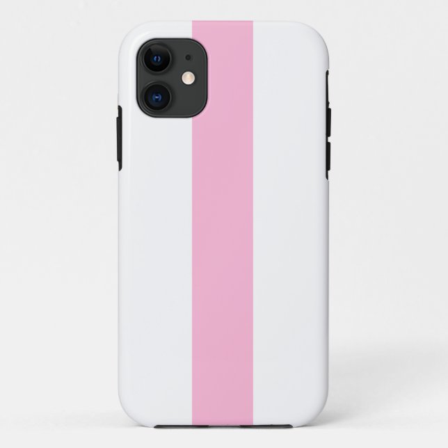 Chic Pastel Pink Vertical Strip Weißer Hintergrund Case-Mate iPhone Hülle (Rückseite)