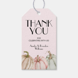 Chic Pastel Pumpkins Pink Girl Baby Dusche Geschenkanhänger