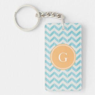 Chic Pastel turquoise Chevron Custom Monogramme