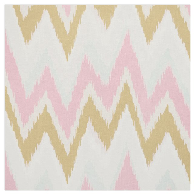 Chic pastellrosa Goldkat-Zickzack Muster Stoff (Muster)