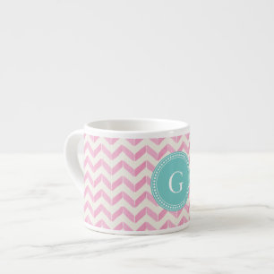 Chic-Pastellrosa u. tadelloses Zickzack Espressotasse