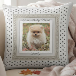 Chic Paws-itively Loved Pet Photo Keepsake Kissen