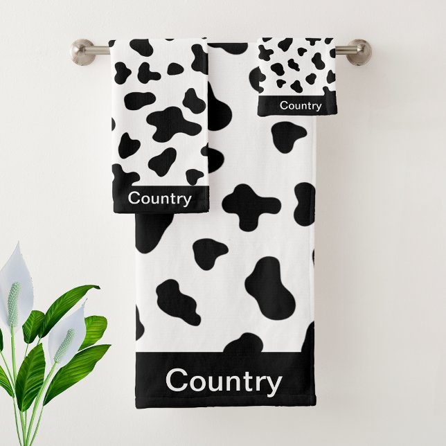 Chic Pays Motif de vache noire et blanche (Créateur téléchargé)