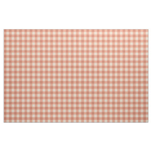 chic peach and white darker gingham pattern stoff