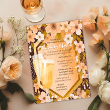 Chic Peach Floral Champagne Brautparty Party