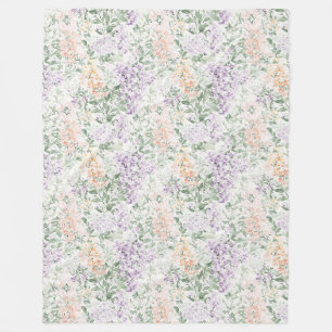 Chic Peach Lilac Lavender Floral Wedding Fleecedecke