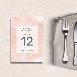 Chic Peach Ovals & Circles Wedding Tischnummer