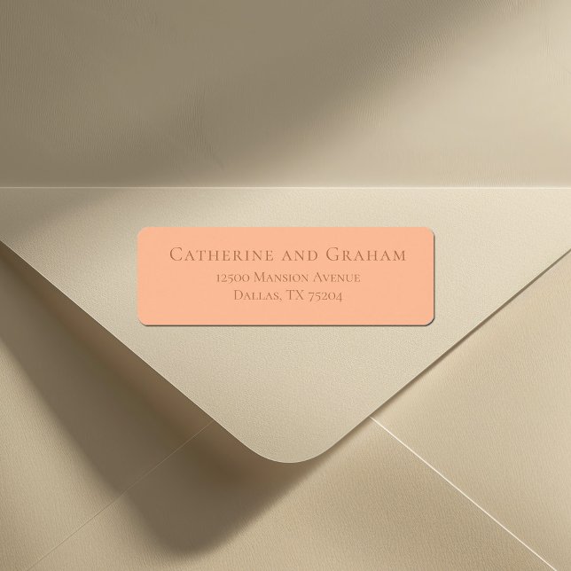 Chic Peach Summer Wedding Rücksendeadresse (Von Creator hochgeladen)