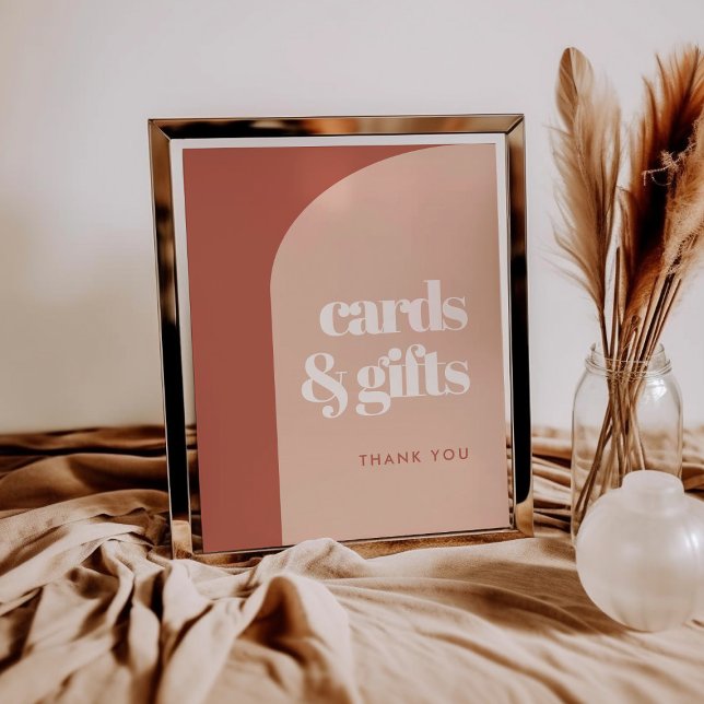 Chic peach terracotta arch Cards & Gifts sign Poster (Von Creator hochgeladen)