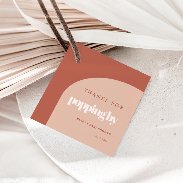 Chic peach terracotta arch Danke für die Durchreis Geschenkanhänger (Von Creator hochgeladen)