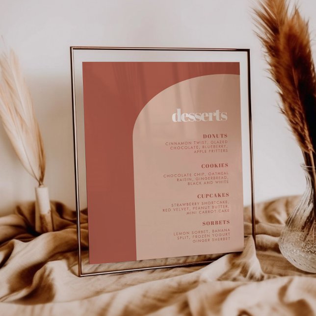 Chic peach terracotta arch Dessert Bar Poster (Von Creator hochgeladen)