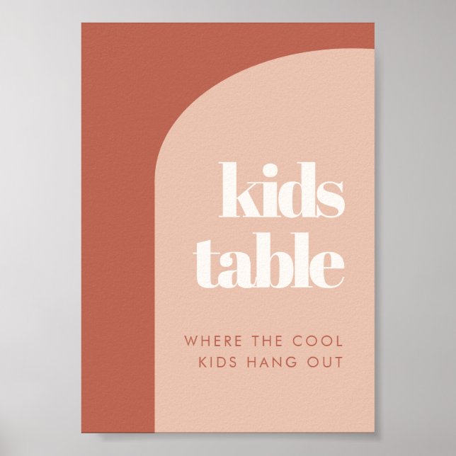 Chic peach terracotta arch wedeln Kinder Tafelschi Poster (Vorne)