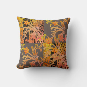 Chic Peach und Brown Animal Printed Cushion Kissen