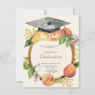 Chic Peach Wildblume Class of 2024 Abschluss Save The Date